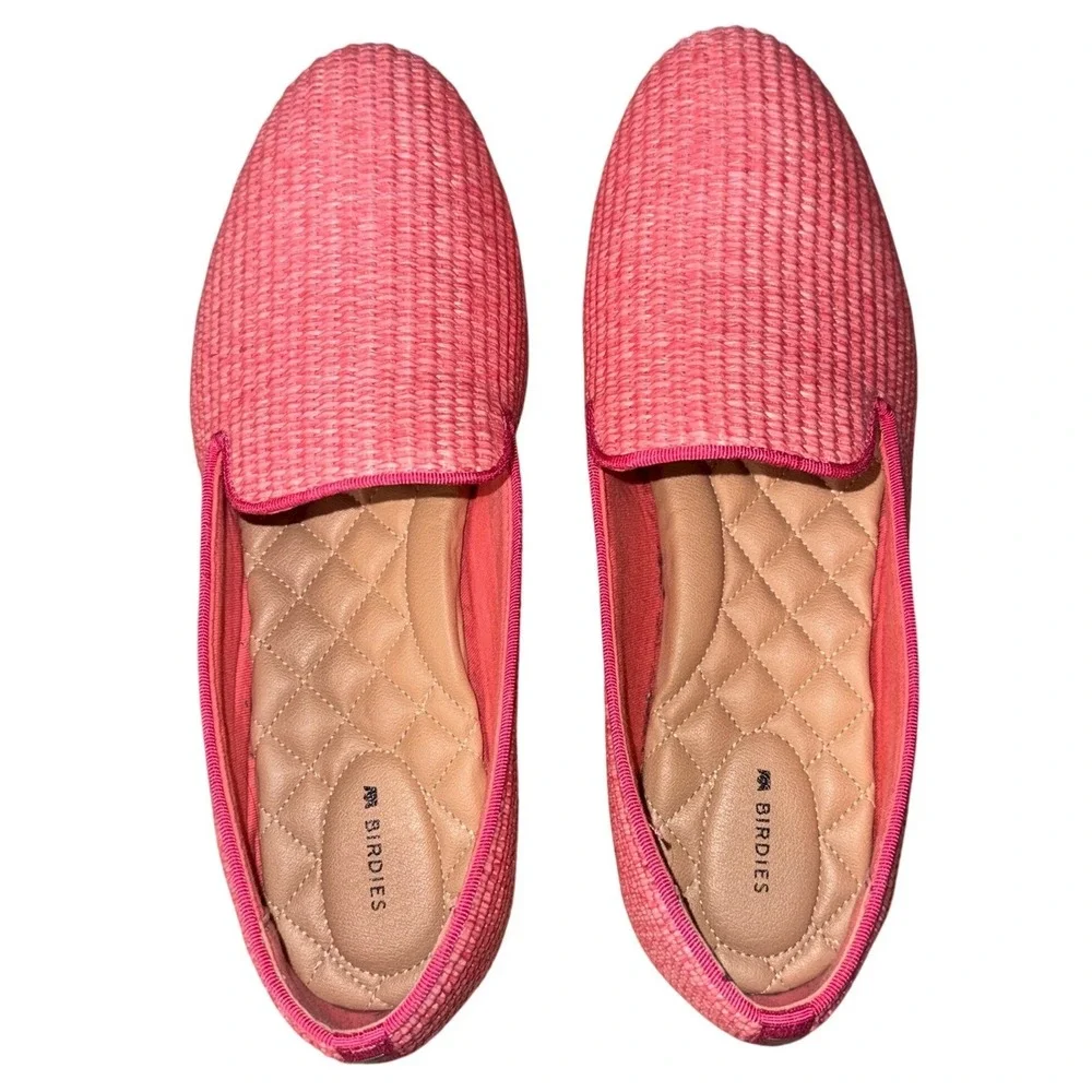 Birdies The Starling Women's‎ lipstick pink Raffia Loafers Flats Shoes Size 12 - Picture 4 of 7